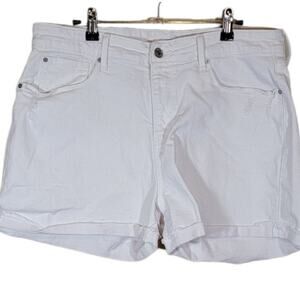 Signature by Levi Strauss & Co. High Rise Shorts Rolled Hem White Size 16-W33